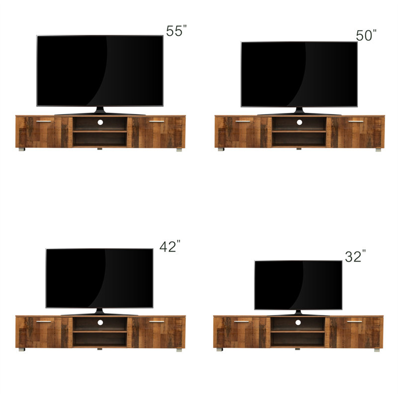 Garreth Unfinished TV Stand for TVs up to 70", Brown