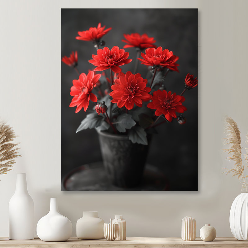 «Red», gris, charme rustique en pot - décoration murale de mamans, Cadre flottant noir, H 20 po x l 12 po