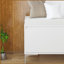 Ensemble de tablette de hall d'entrée murale avec crochets et banc de rangement, armoire à chaussures blanche moderne avec coussin et rangement fermé