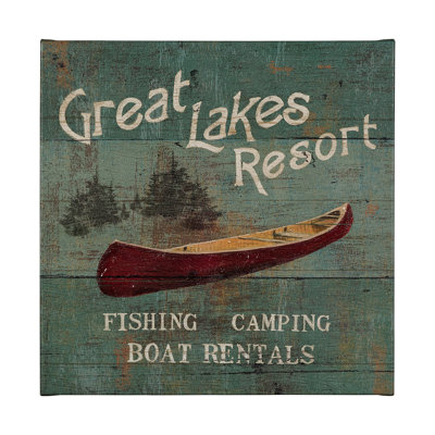 Lodge Signs III by James Wiens a Hand Embelished Textured Canvas