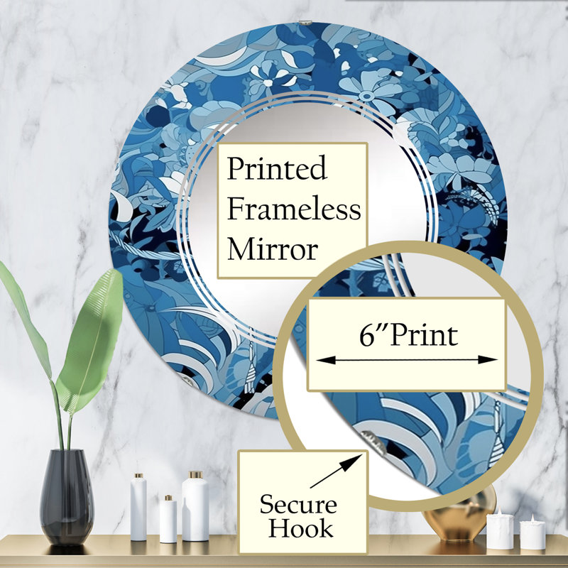 Craginorne - Miroir mural rond moderne, 32 po x 32 po