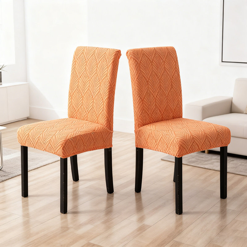 Housse de chaise de salle à manger extensible en jacquard extensible, housses de chaise Parsons amovibles et lavables, ensemble de 2 pièces