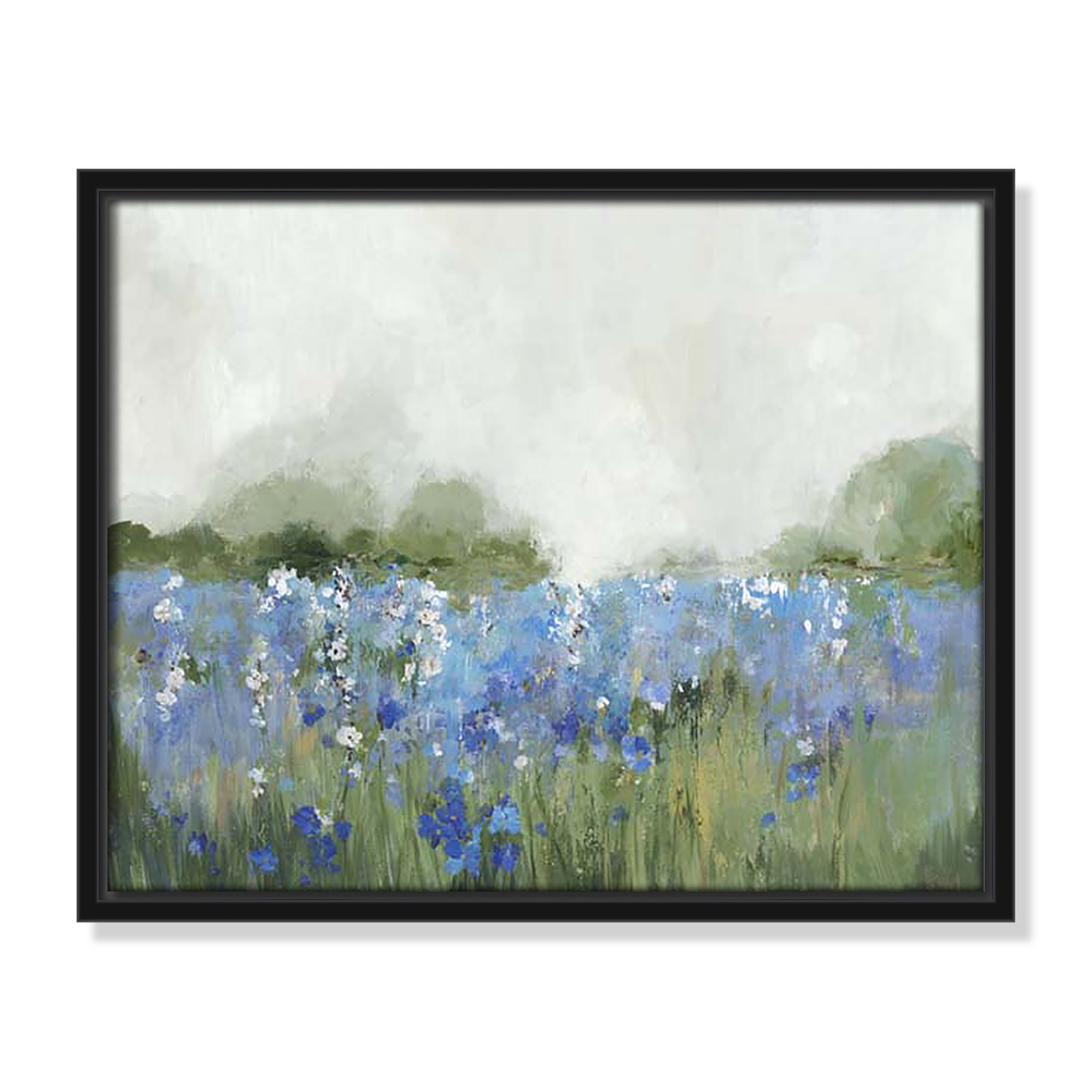 Meadows Bluebells Field by Allison Pearce, 12.5" H x 15.5" W x 2" D, Black Framed