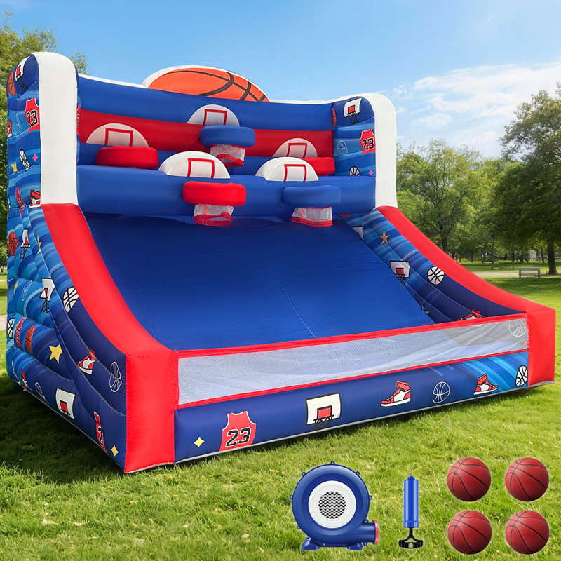 Jeu de basketball gonflable de 13 pi avec balles
