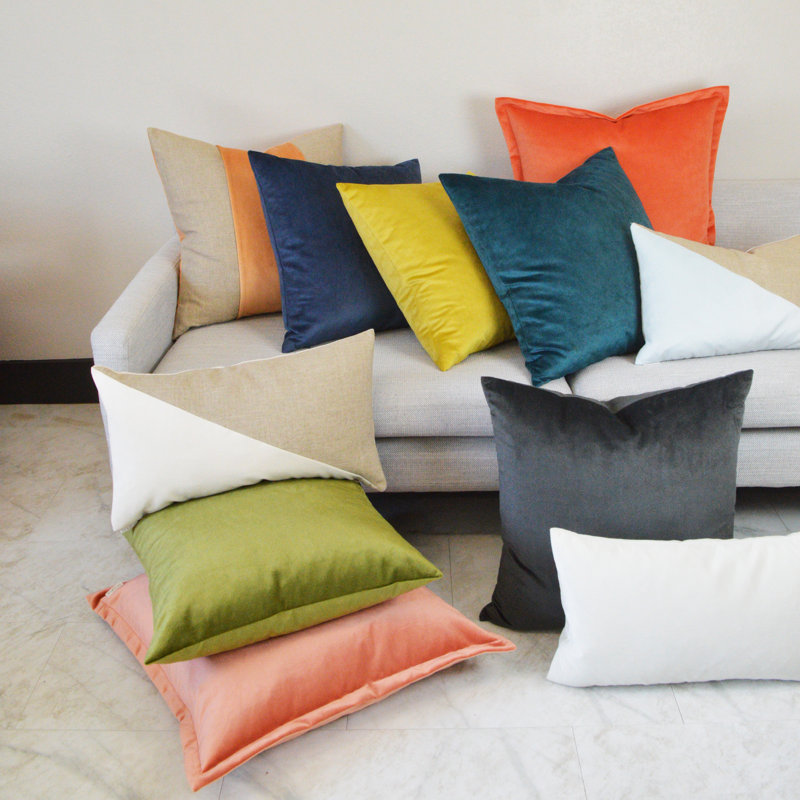 Belvedere Pillow Cover & Insert, Mango, Square 20"