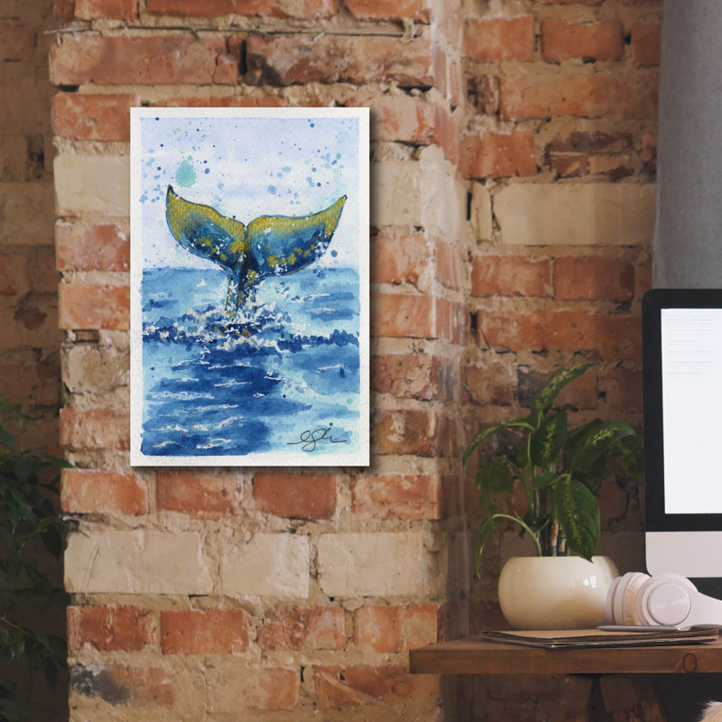 Epic Graffiti 'Whale Tail' by Anika Goodhue Canvas Wall Art, 18" H x 12" W x 0.75" D