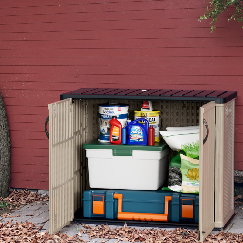 Secure Outdoor Storage, the Versatile Weather-resistant Cabinet，Without Shelves, Beige