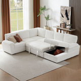 Oversized Modular Storage Sectional Sofa Couch for Living Room with Convertible Sleeper