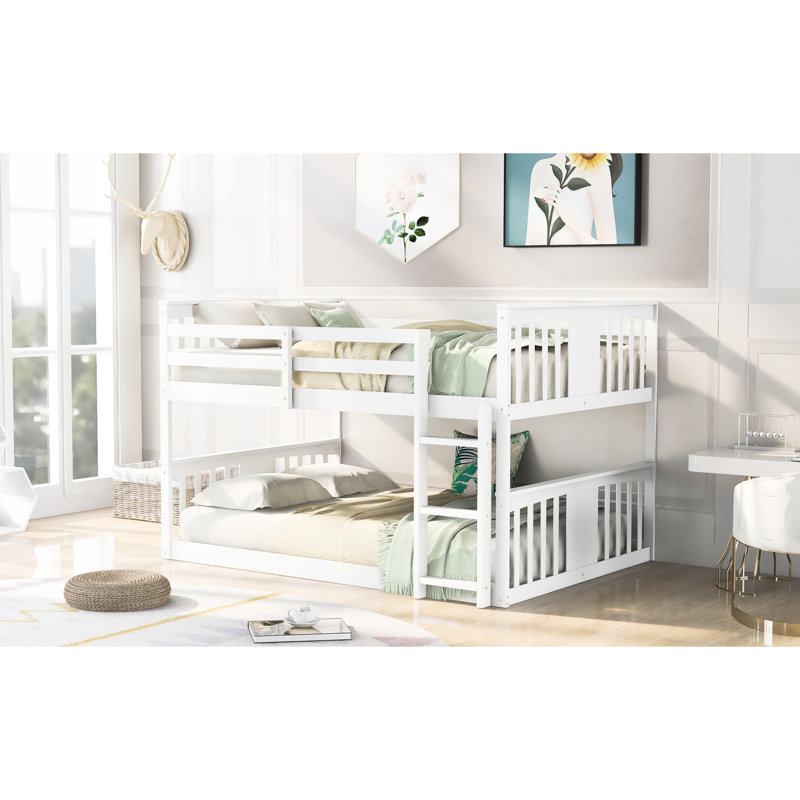 Lit double superposé au dessus blanc avec - Combinaison de bois massif et de durabilité pour plus de commodité, White