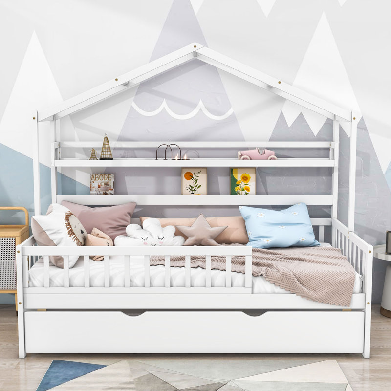 Lit avec rangement Jeremie House, Simple, Blanc