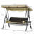 Outdoor 3 - Seat Swing With Canopy, Removable Cushion, And Adjustable Sunshade For Porch, Garden, Poolside, Backyard 704 Lbs Weight, 52" Seat, 45 Canopy Angle, Cup Holders, Trays, Pe , Steel Frame,