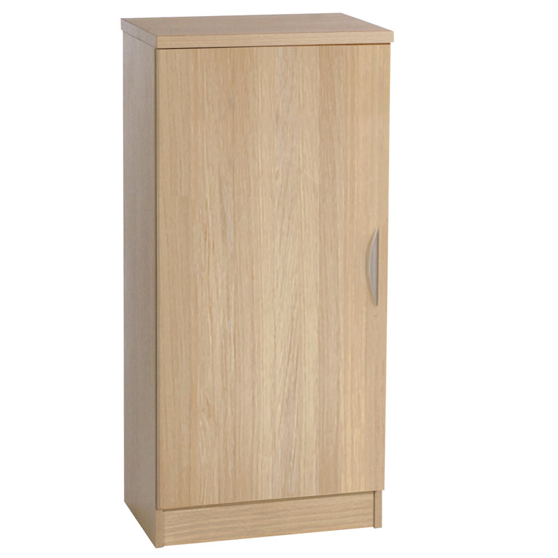 Decarlo 1 -Door 18 -Shelf Storage Cabinet, Sandstone