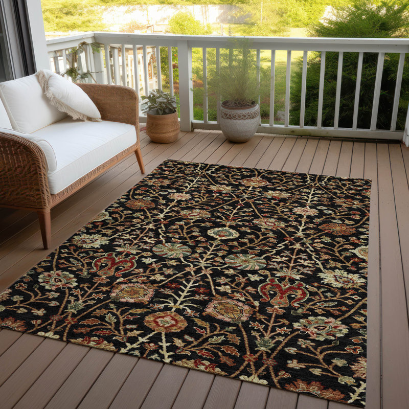 Tapis noir intérieur / extérieur Muse , 9 pi x 12 pi