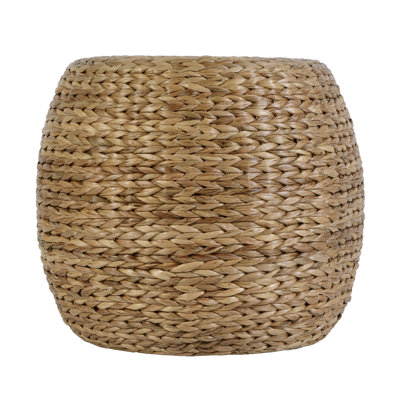 Tabouret d'appoint en jacinthe d'eau et en rotin brun naturel Portofino