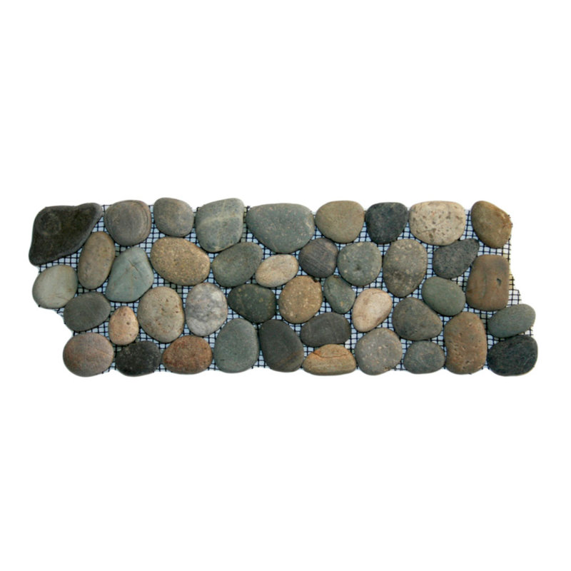 Nile Natural Stone Listello High-Quality Pebbles Design Multi-Color Water-Resistant - 4" x 12"