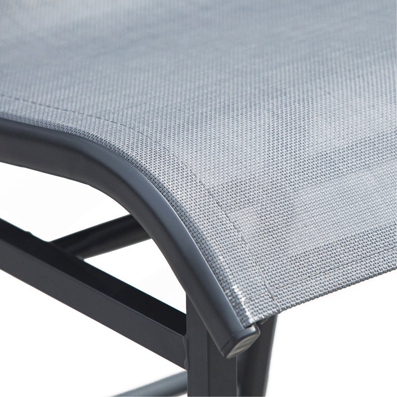 Ensemble bistro 3 pièces pour 2 personnes, table de pub ronde avec 2 chaises de bar au design confortable et robuste, gris anthracite