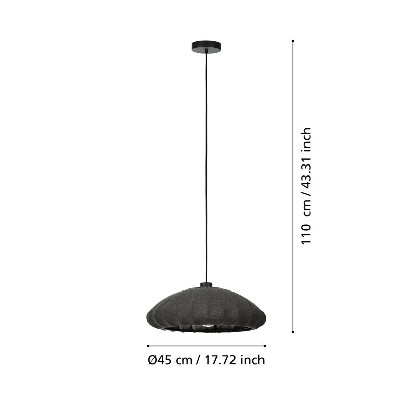 Tionesta 1 - Light Satin Black Cone Pendant