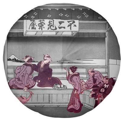 Coussin Katsushika Hokusai Yoshida at Tokaido