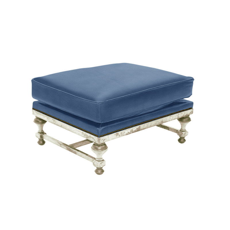 Ottoman, Lush Moss, French Ivory