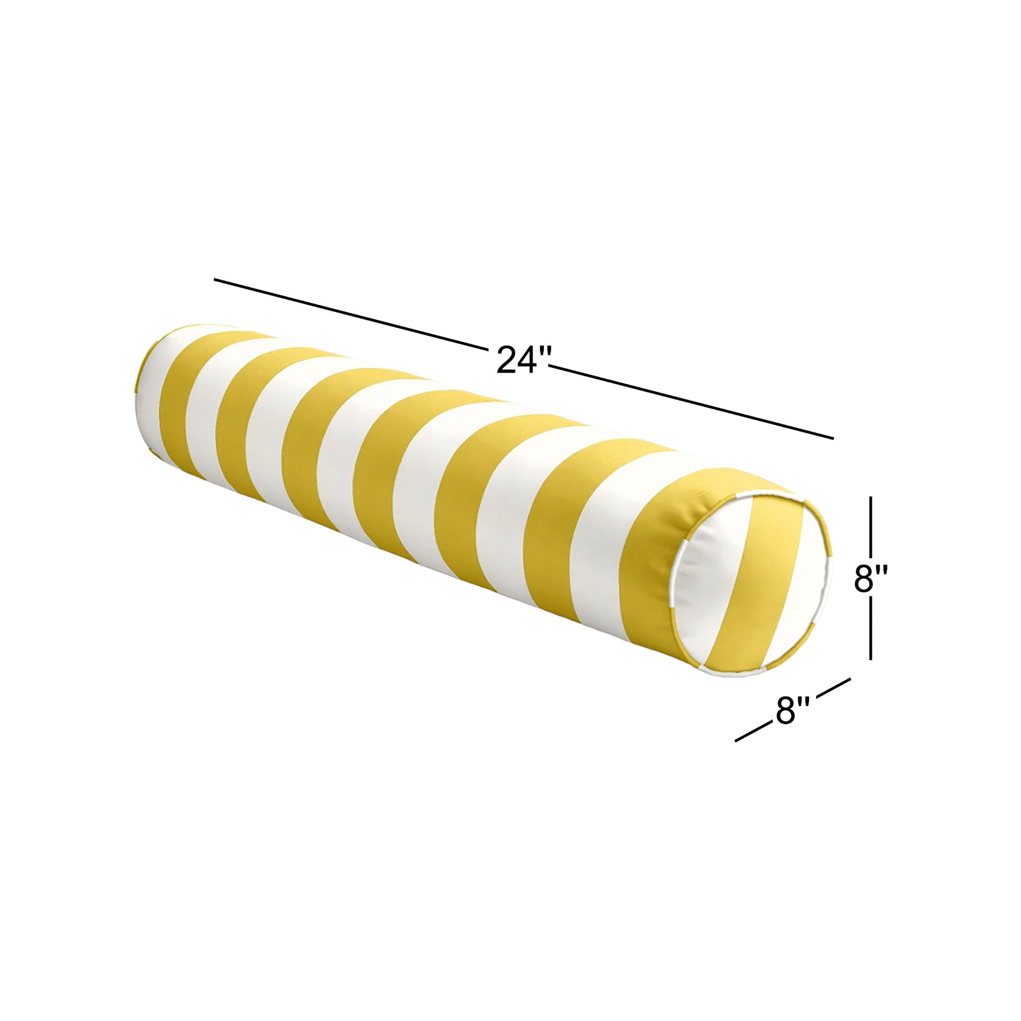 Striped Sunbrella® Indoor/Outdoor Throw Pillow, Citron, 8" x 24"