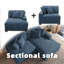 2 Seater Corduroy Sofa & Chaise-114969836
