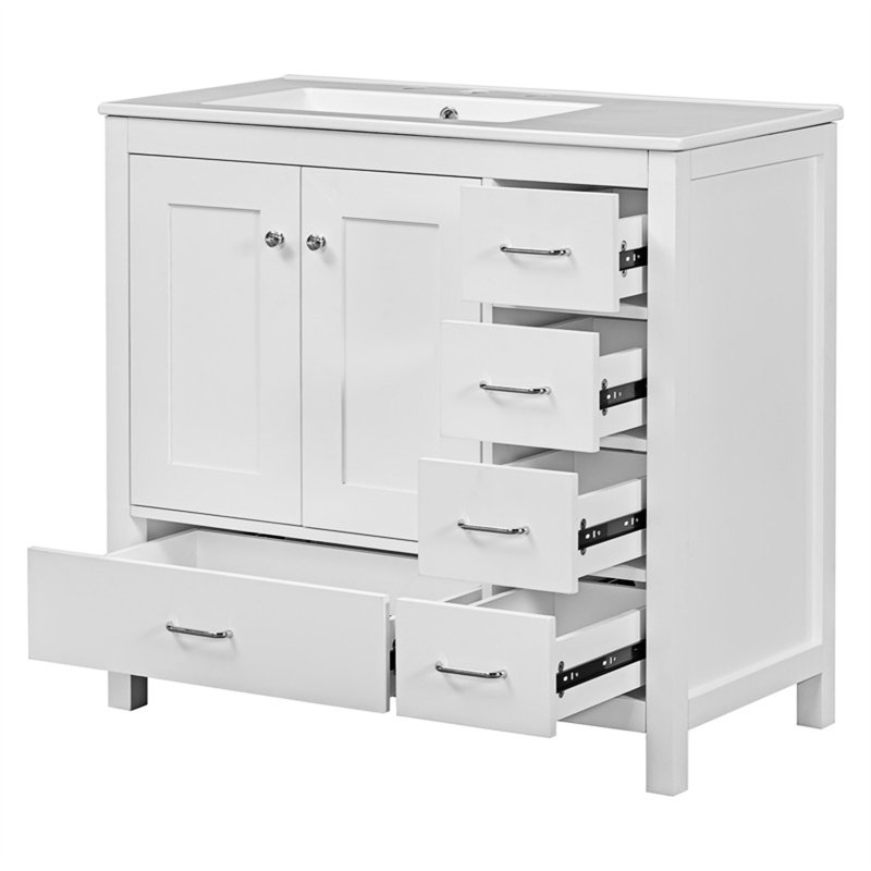 Ensemble de meuble-lavabo moderne avec lavabo en céramique