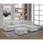 Ensemble de salon modulaire en forme de L avec repose-pieds et canapé capitonné 3 pièces-977259492