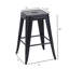 24 tabourets de bar sans dossier en métal de 24 po de hauteur de comptoir, non empilables, détachables et faciles à assembler, noir mat pour îlot de cuisine, bar, salle à manger, métal imperméable, structure, capacité de charge élevée