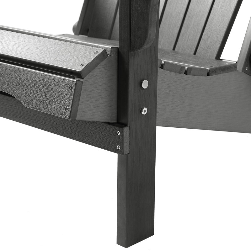Henninger Foldable Outdoor Adirondack Chair, Dark Gray