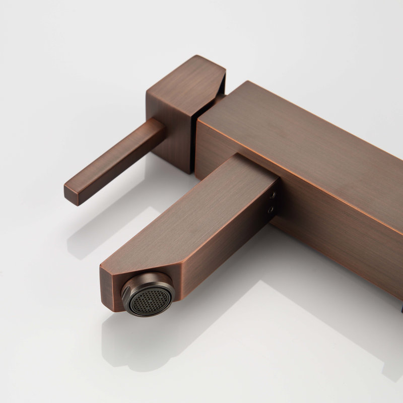 Single-Hole and Mounting / Installation Required Single Bathroom Faucet with Drain Assembly, Brown Bronze
