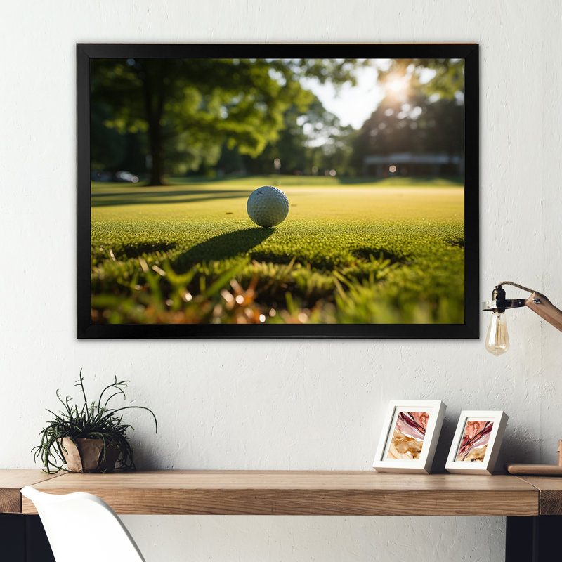 Golf Putting Green Tranquillity III - Sports Canvas Art Print, H 34 po x l 44 po x P 1,5 po, Cadre photo noir