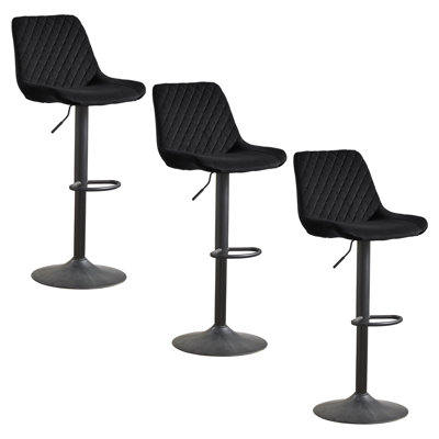 Aaminah Swivel Adjustable Height Velvet Bar Stool