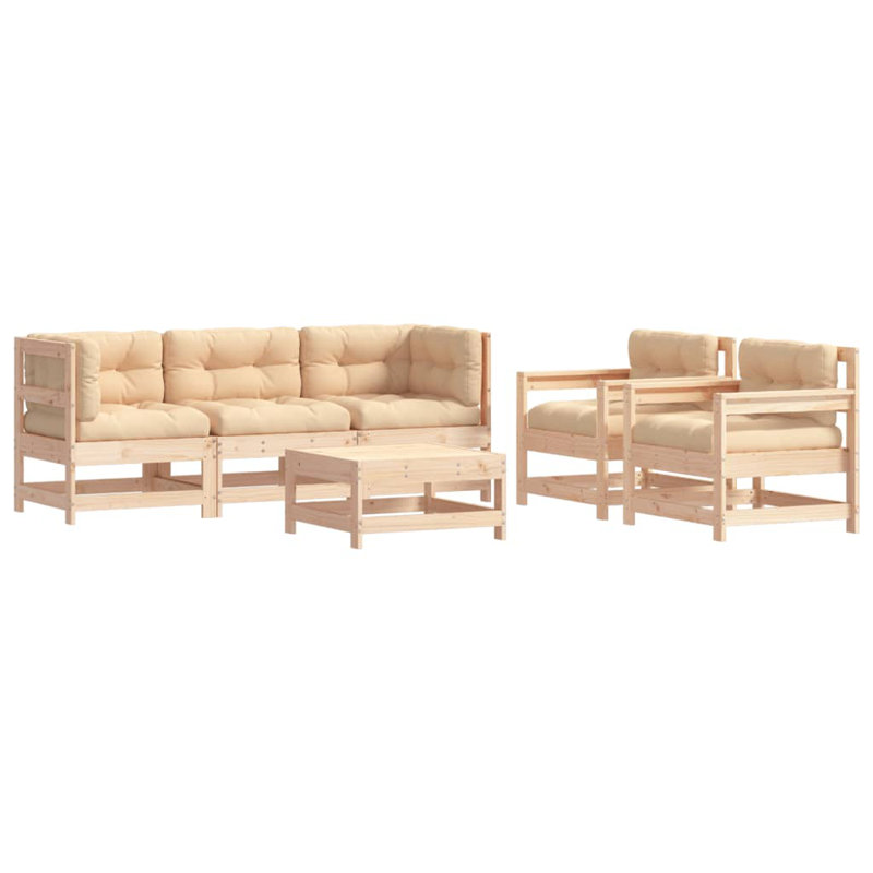 - Person Patio Conversation Set with Cushions, Brown, Brown