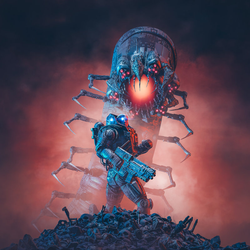 Dellah " Alien Monster " by Grandeduc, 12" H x 12" W  