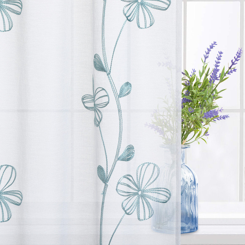 Anuel Curtain, 38.1cm Width x 132.08cm Drop, Blue