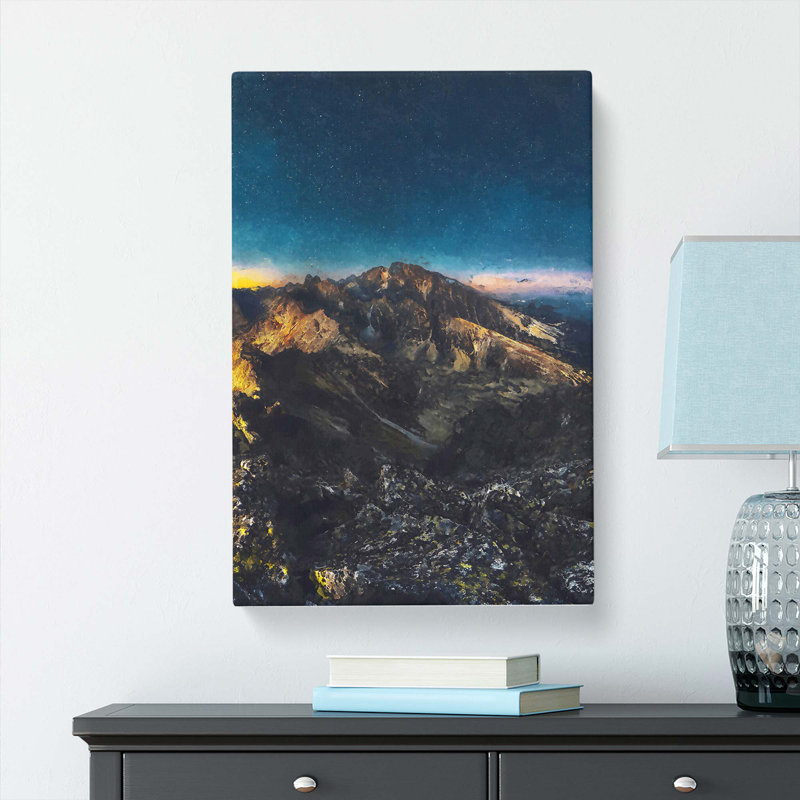 Starry Night In The Dolomites In Abstract - Wrapped Canvas Print, 50cm H x 35cm W x 3cm D
