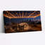 Movie Projector And Clapperboard Under String Lights Canvas Wrapped Wall Art Cityscape Background Night Scene Decor (Set Of 1)-379284847