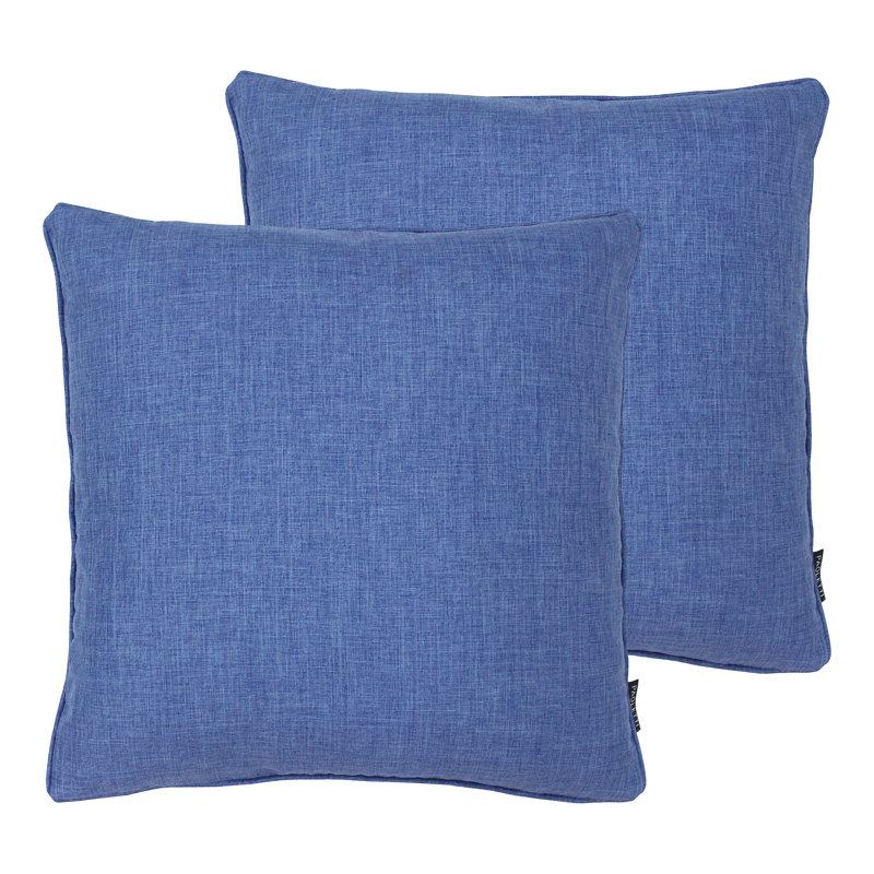 Square Throw Cushion, Feathers, Denim