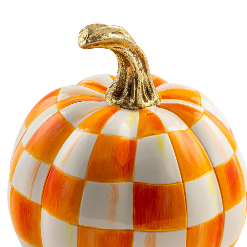 Orange Check Mini Pumpkin