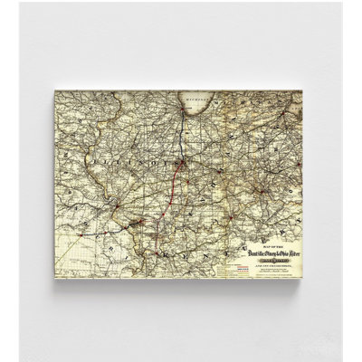 Danville Olney And Ohio River Railroad 1881 By Vintage Maps, Ohio Poster Print, Railway History Decor, History Lover Gift, Classroom Art