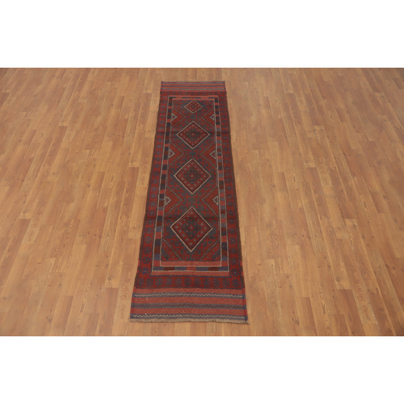 Geometric Traditional Afghan Runner Rug 2x8
