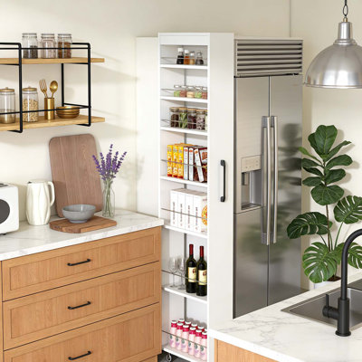 7 Tier Multi-Functional Pull-Out Storage Cabinet For Narrow Spaces
