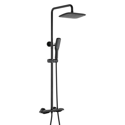 Thermostatic Complete Shower System Matte Black Exposed Shower System
