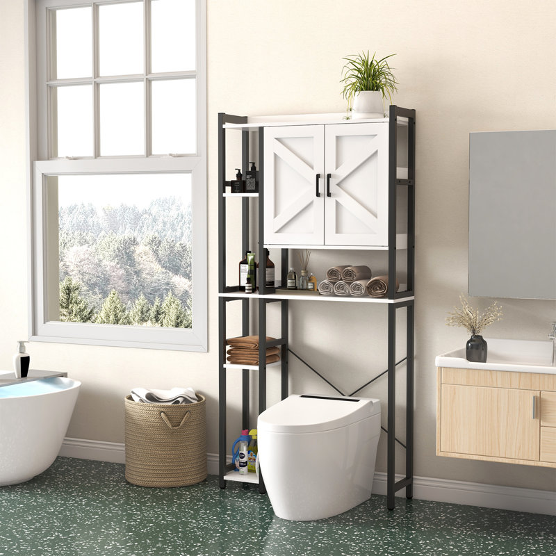33.5” W Freestanding Toilet Storage Cabinet, White
