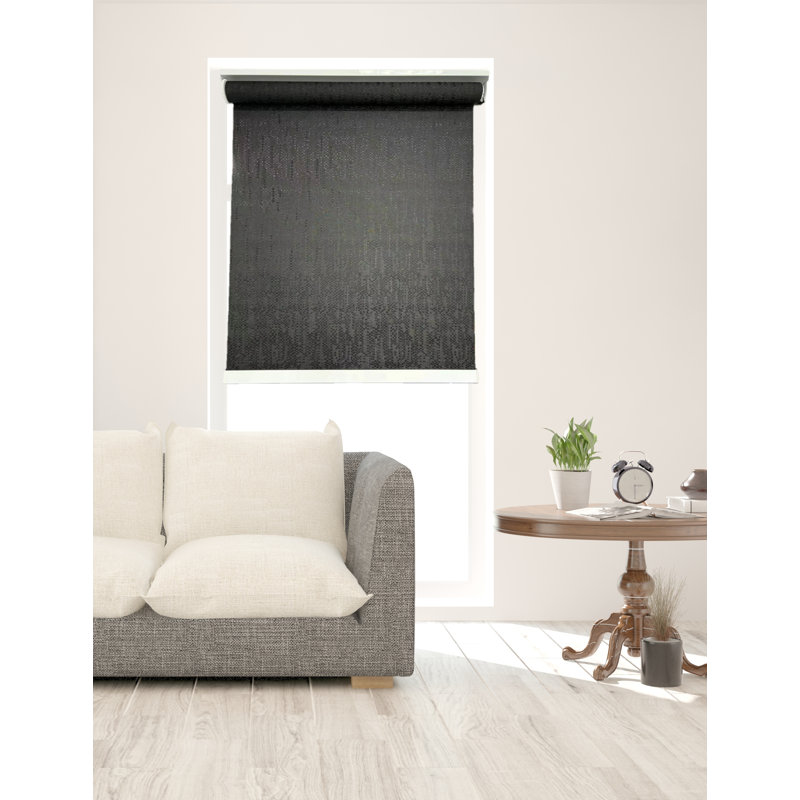 Semi Sheer Roller Shade, 23"W x 72"L, Black