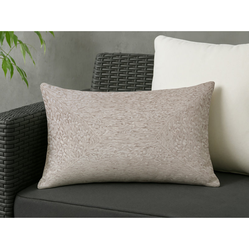 Coussin décoratif intérieur / extérieur gris Modern Modern, Rectangle H 20 po x l 14 po, Gris / beige abstrait 4
