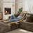 177"W Oversized Modular Corduroy Sectional Sofa with Deep Seating Neck Roll Pillows-1309947695
