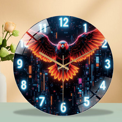 Horloge murale Neon Owl