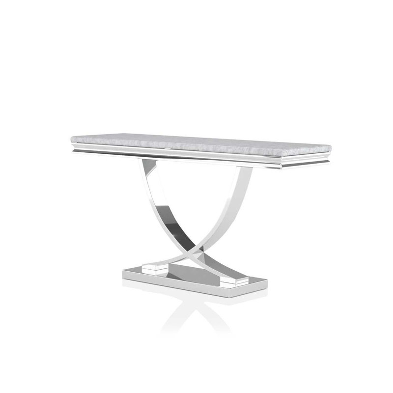 54.6" W Glam Sofa Table, Chrome