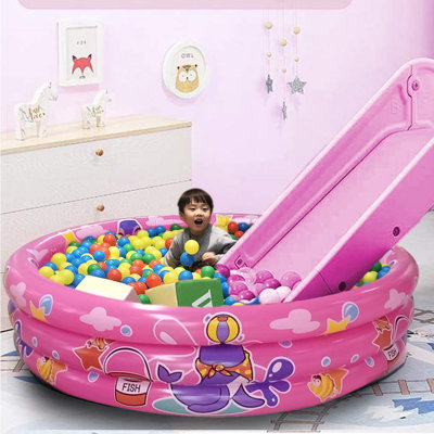 3 Rings Kiddie Pool for Toddler, 48”X12”,Kids Swimming Pool, Inflatable Baby Ball Pit Pool, Small Infant Pool